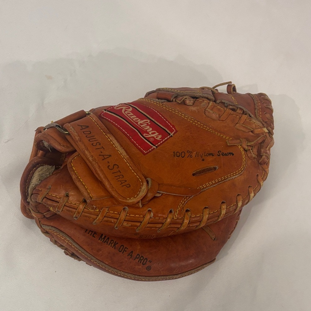 Antique Rawlings Tan Baseball Glove with Red Logo